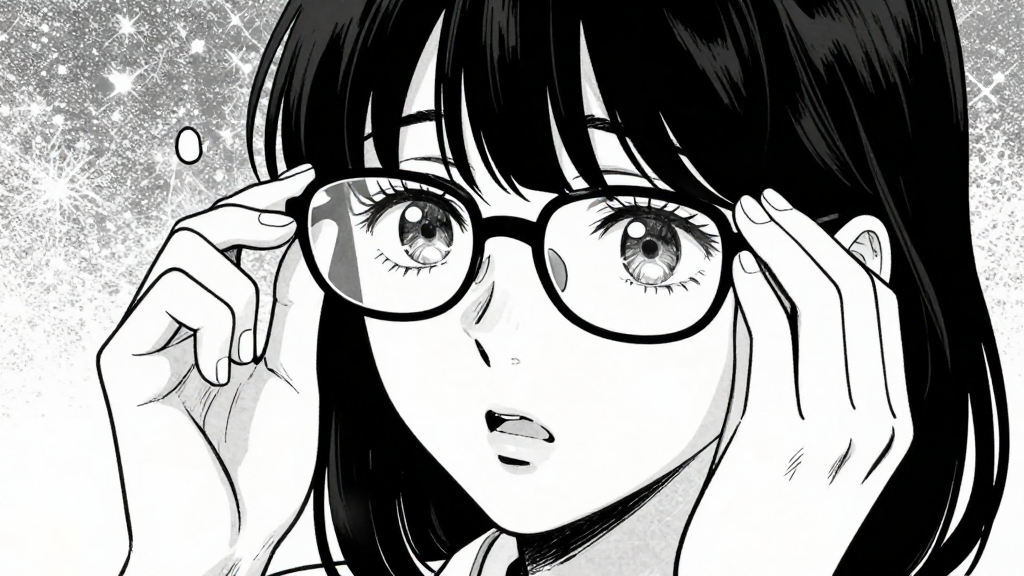 Elena’s hands shake as she straightens her glasses, her face pale with realization.