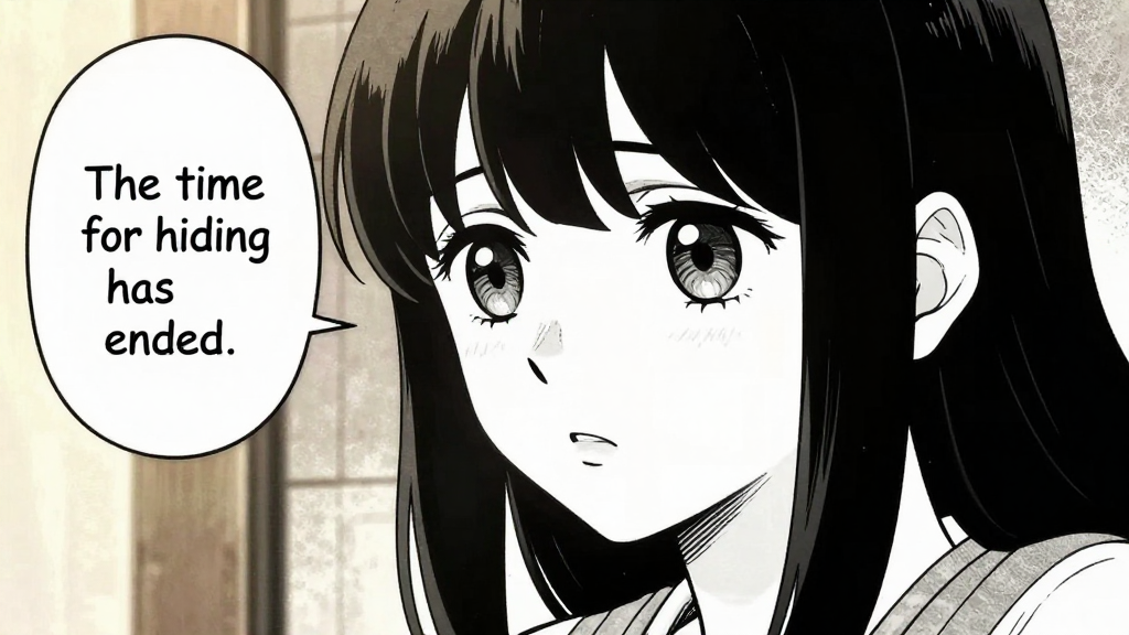 Yuki's internal thought: 'The time for hiding has ended.'