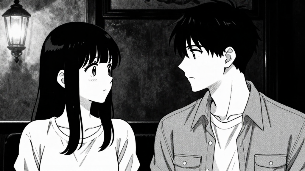 Clara and Silas in tense conversation, facing each other.