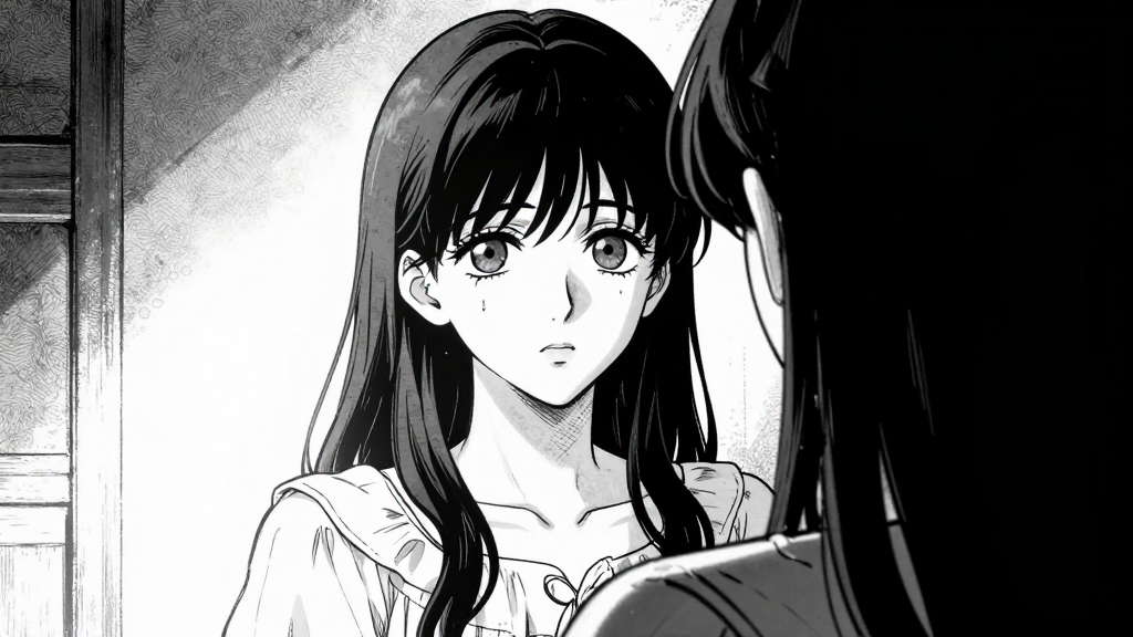 Clara’s internal thought, visual of Mercy’s crypt with pale light.