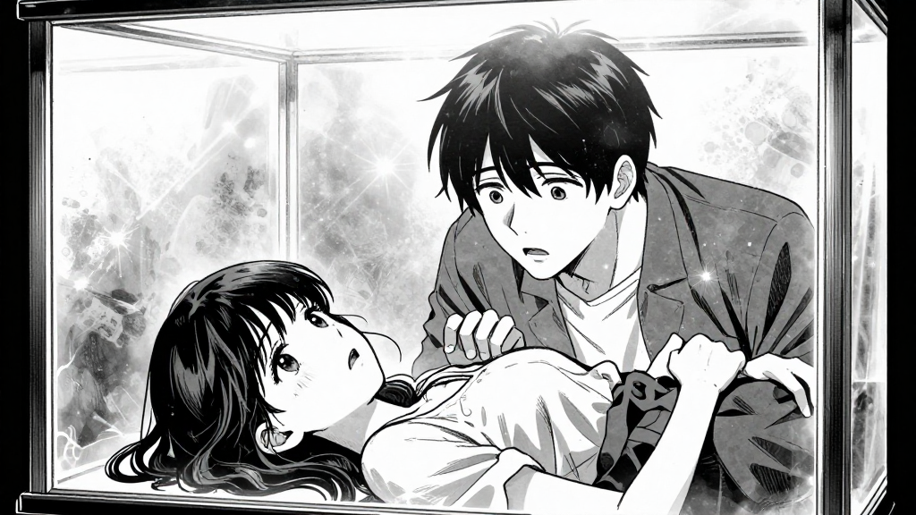 Elias sees Clara’s death inside the glass case, frozen in time.