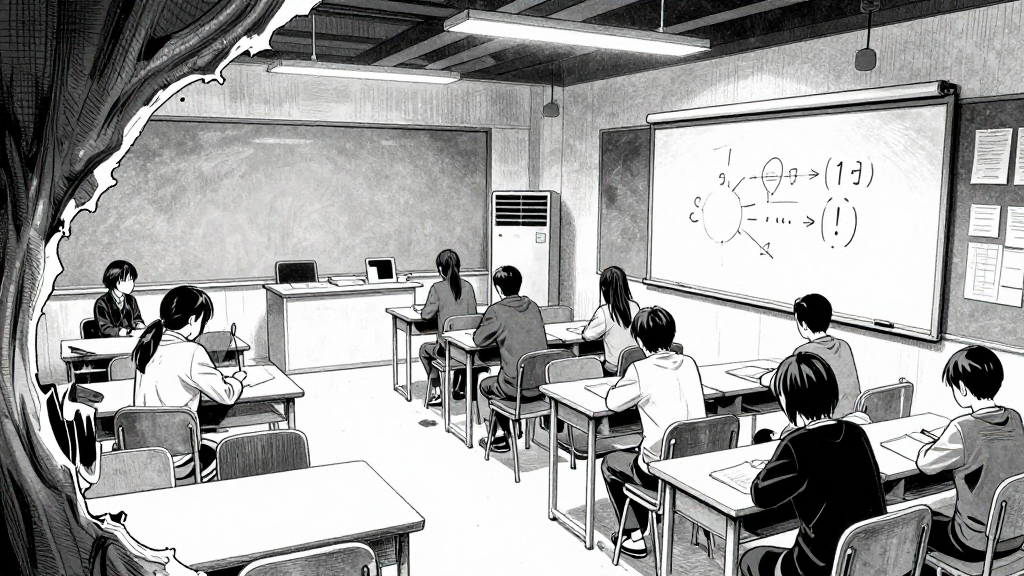 The workshop is frozen in time, reality shimmering at the edges like damaged silk.