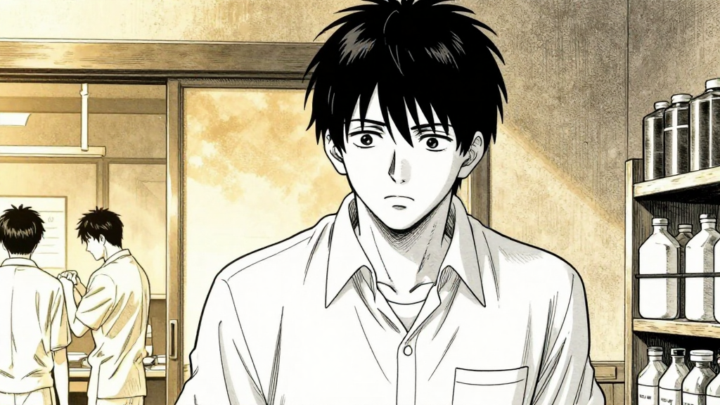 Franz enters the workshop, looking around with concern.