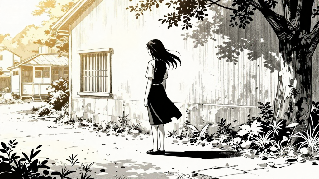 Elena stands still in the Luminous Crossing, no longer bound by time.