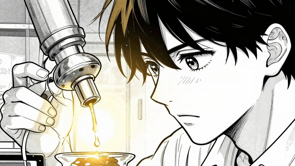 The lab dissolves into golden light as the compound takes hold.