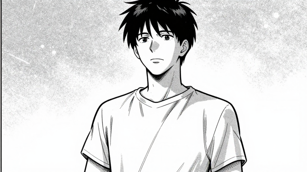 The champion steps forward, relaxed and assessing.