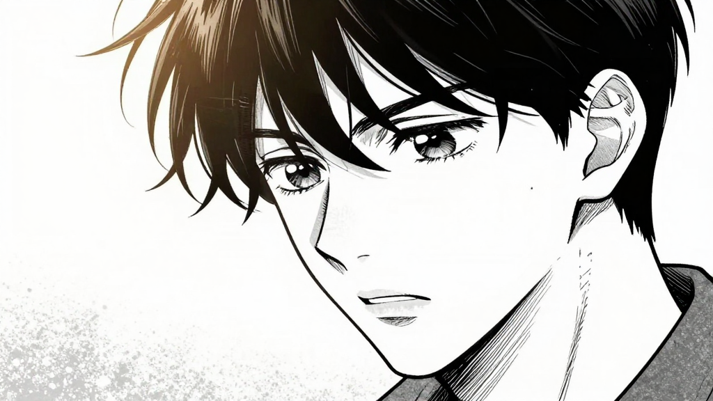 Kaelen's face, showing internal struggle and determination.