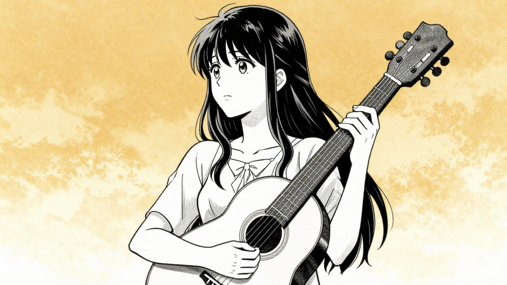 Elara stands alone, reflecting with her lute in hand.