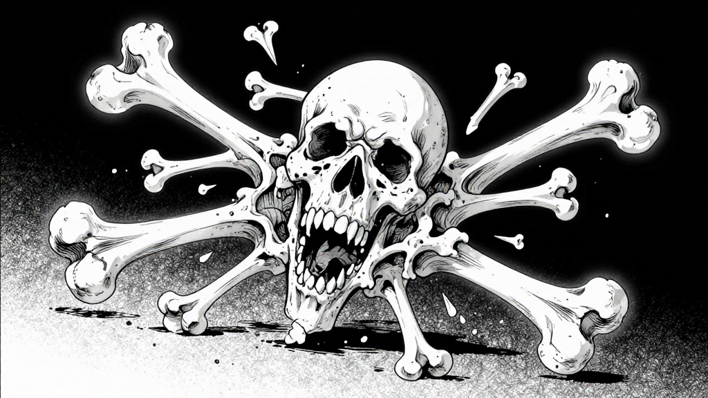 Bone fragments levitate and begin forming into a grotesque shape.