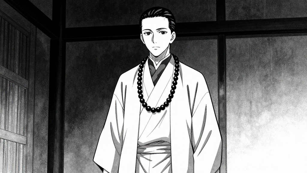 Brother Thomas enters, prayer beads clicking with each step.