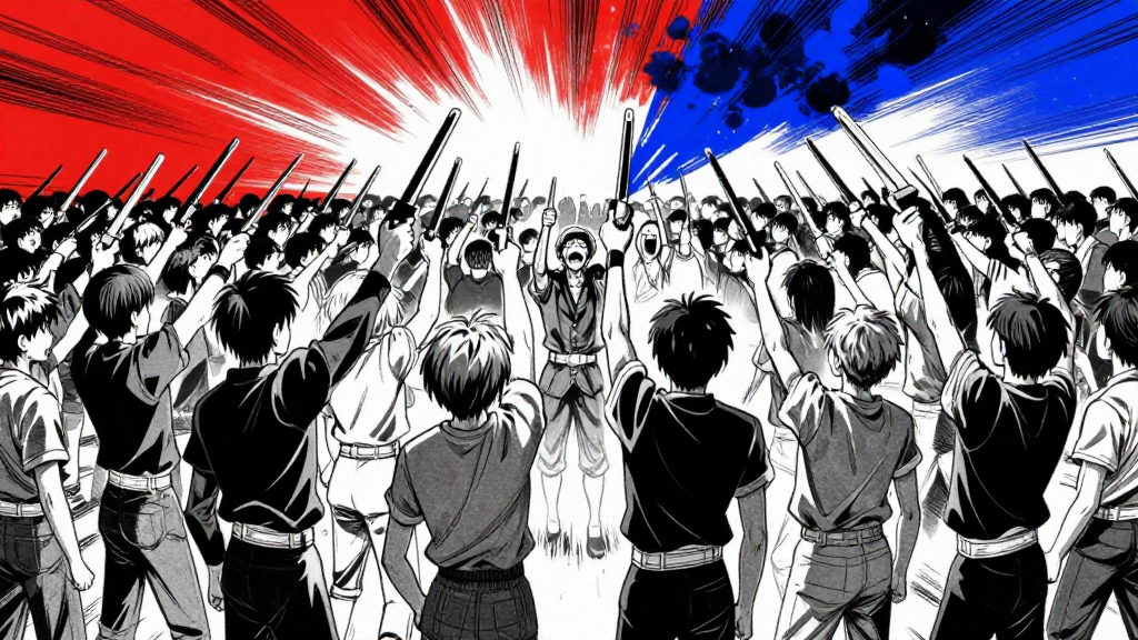 Kurogane’s army turns on him, weapons raised, no longer bound to his will.