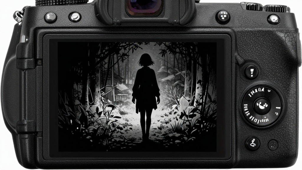 Maya’s camera view shows the creature’s silhouette moving in the darkness.