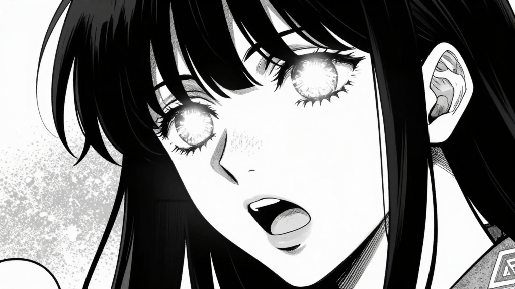 Mira’s face, eyes glowing, as the Hollow King’s voice fills the air.