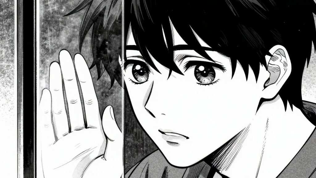 Elara’s face presses against the glass, her eyes pleading with Silas.