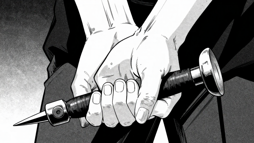 Silas’s hand trembles slightly as he grips the toshing iron.