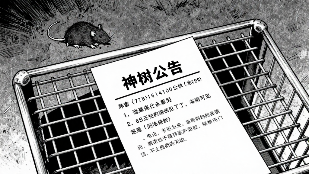 Overhead view of the empty rack and conscription notice. Rat scratches in background.