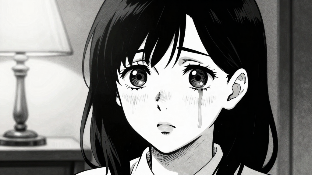 Elena’s face, tear-streaked, as she recalls her father’s institutionalization.