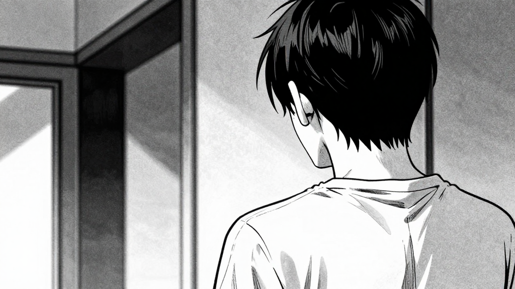 Marcus watches Elena from behind.