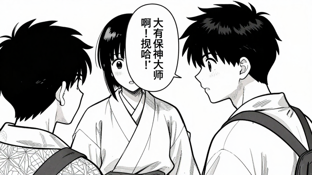 Yuki leans in, explaining the translation, while Kenshin listens with growing interest.