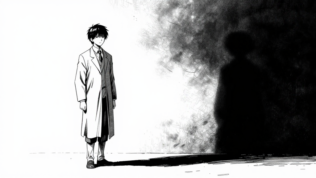 The Timekeeper's form flickers between scholar, light, and shadow.