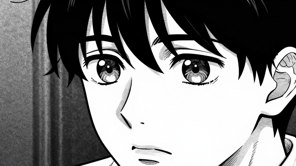 Kaelen’s eyes reflect his father’s face, filled with disappointment.