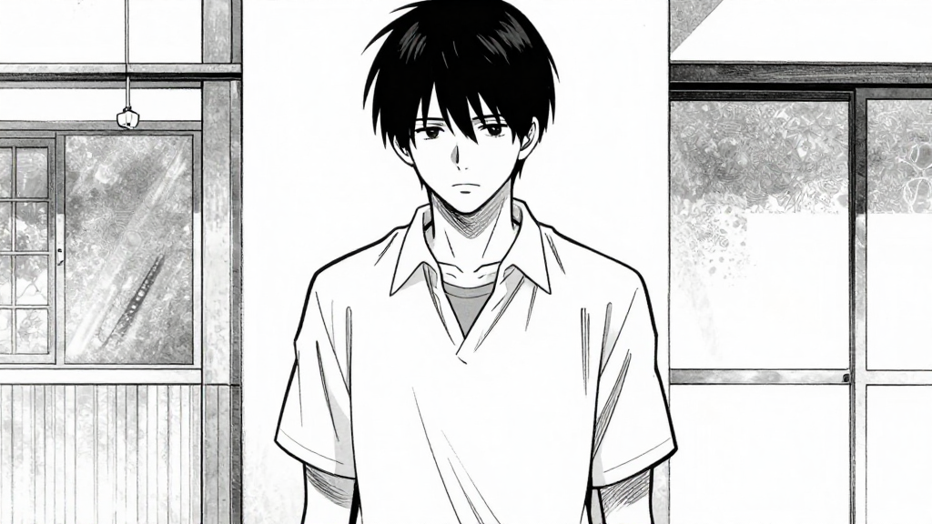 Kenji stands still, not moving to follow or resist.