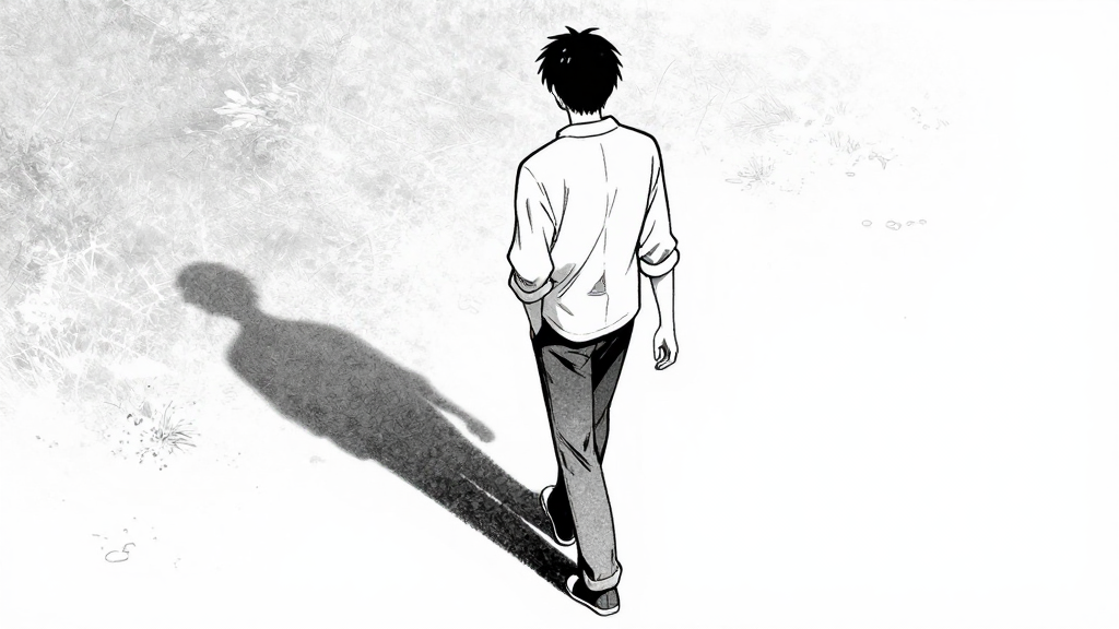 Kenji walks into the distance, shadowed.