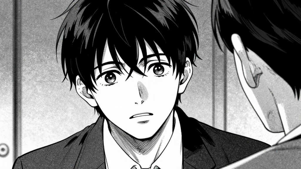 Kaelo’s face as a client approaches, slight tension in his posture.