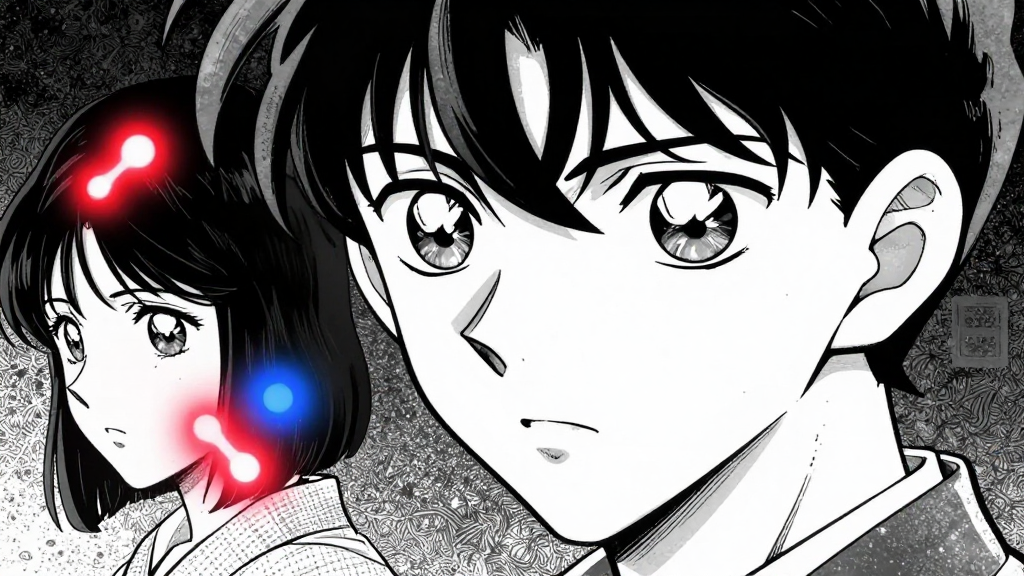 Kaelo’s eyes on the flickering memory fragment, a glimpse of his mother.