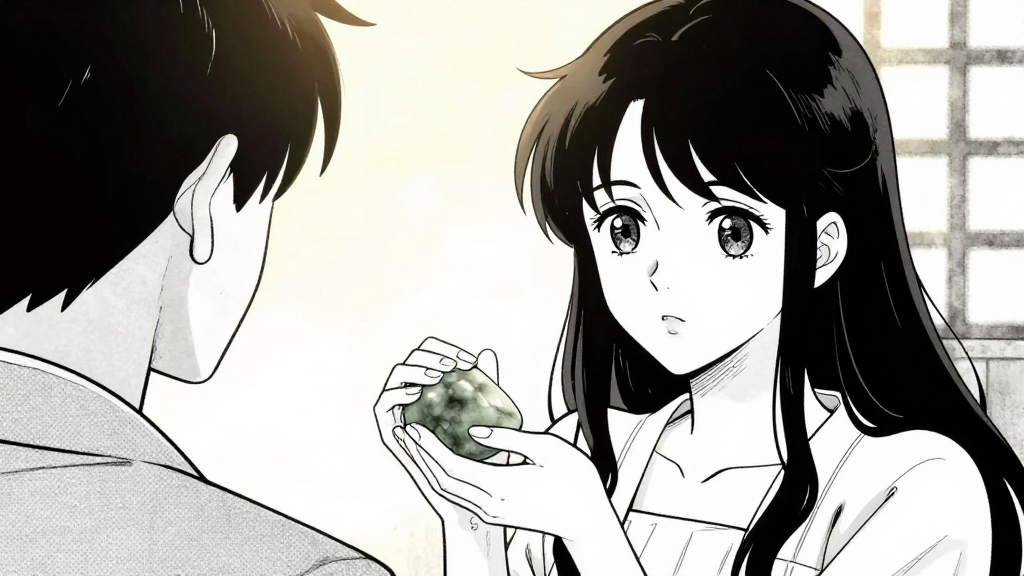 Chen Wei watches Martha with quiet respect; jade worry stone in hand.