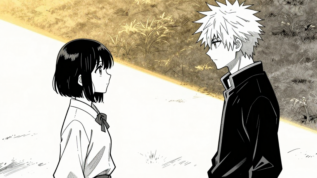 Kaori and Kurogane face each other, the battlefield around them in silence.