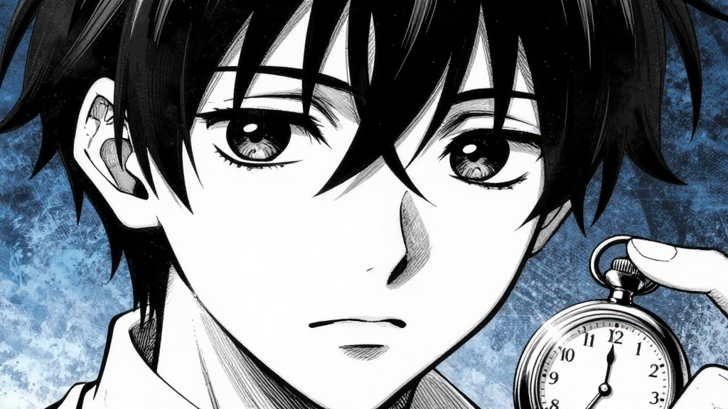 Kaito’s eyes focus on the ticking pocket watch.