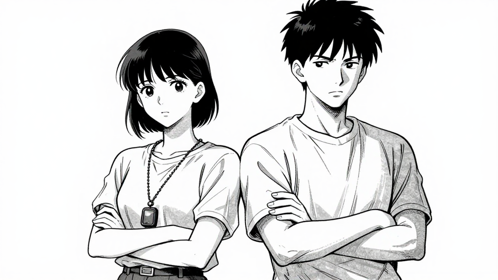 McBride stands with arms crossed, Martha grips her locket.