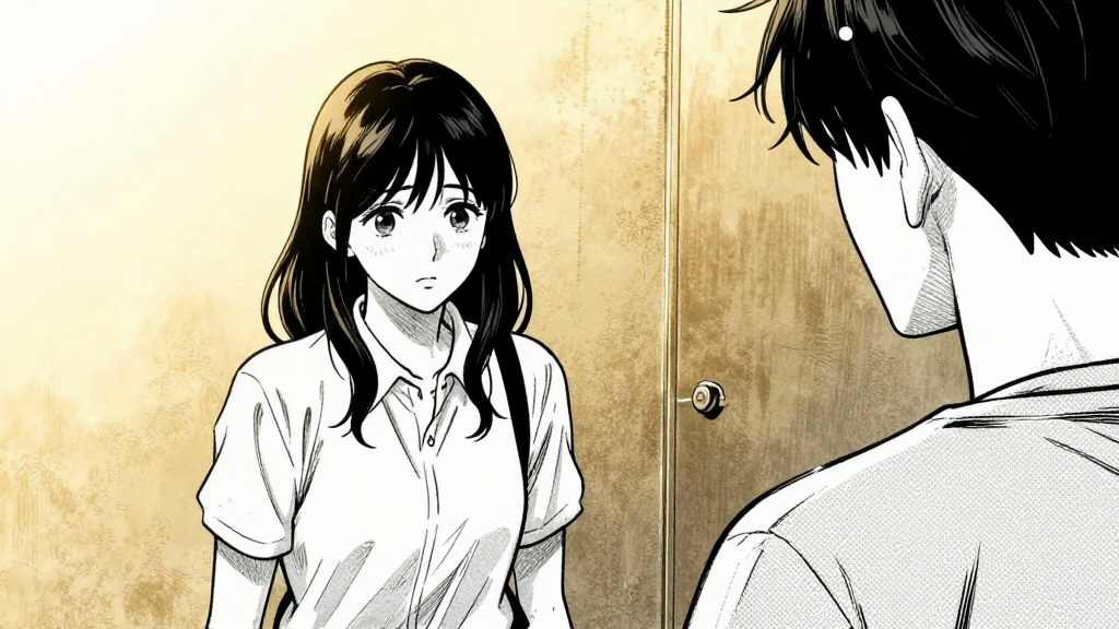 Eun-ji slowly steps forward, eyes fixed on Min-ho.