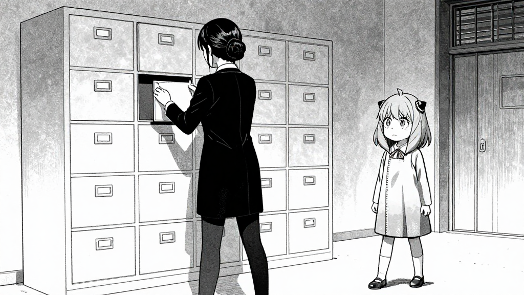 Elena moves to the next filing cabinet, ignoring Anya’s warnings.