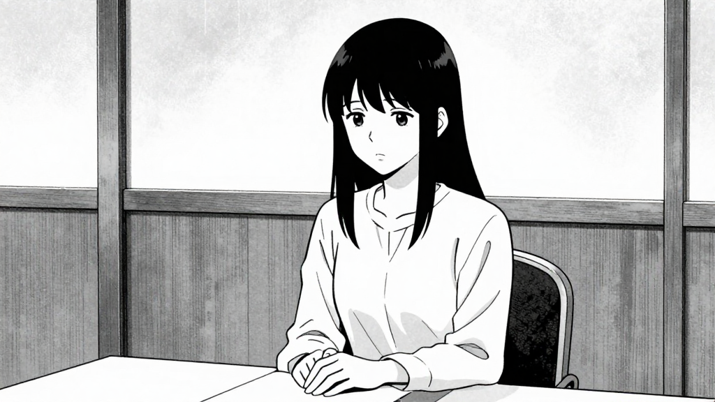 Elizabeth speaks solemnly as the weight of her words settles over the room.