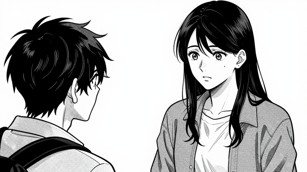 Daniel frames the moment, watching Sarah’s transformation with quiet support.