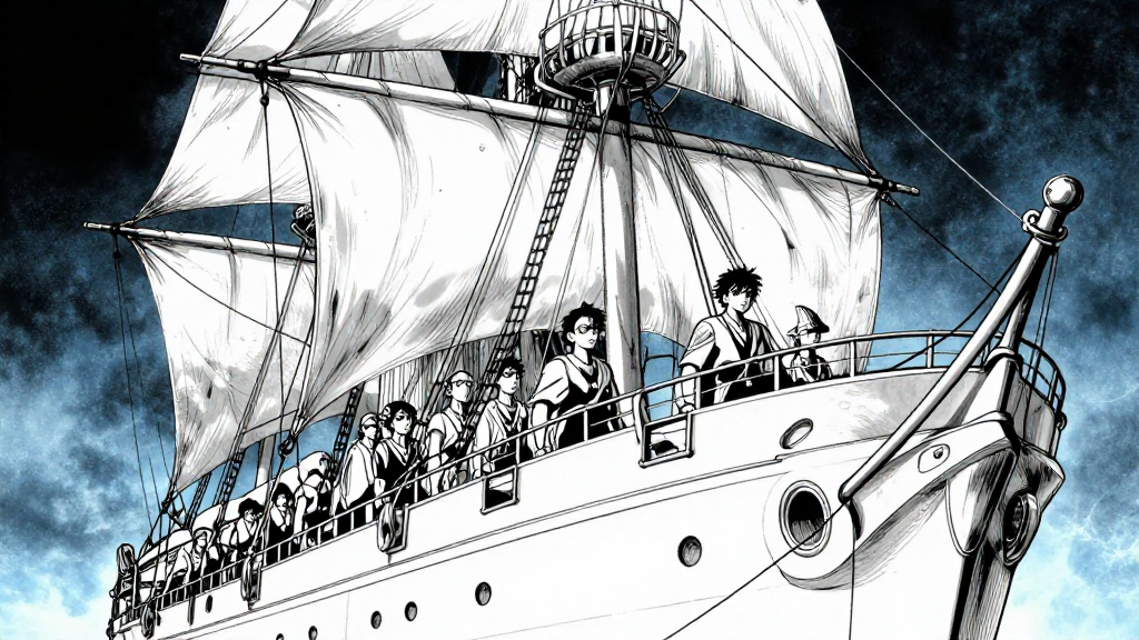 The ship groans as the spectral crew reappears around them.