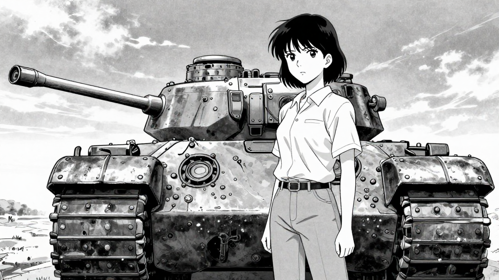 Tank groans louder. Rivets pop. Mae stands resolute.