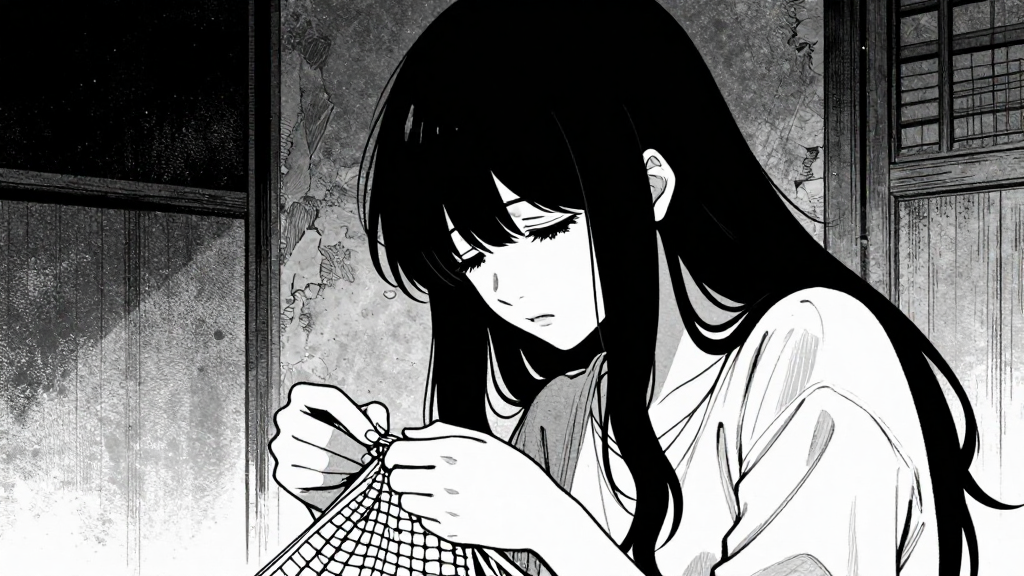 Elara weaves herself. Her face is unrecognizable. She no longer knows her name.