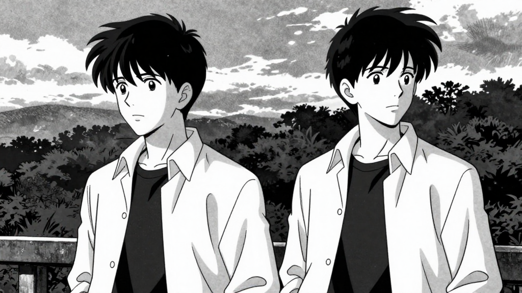 Tenzing and Vikram stand in silence, wind still blowing.