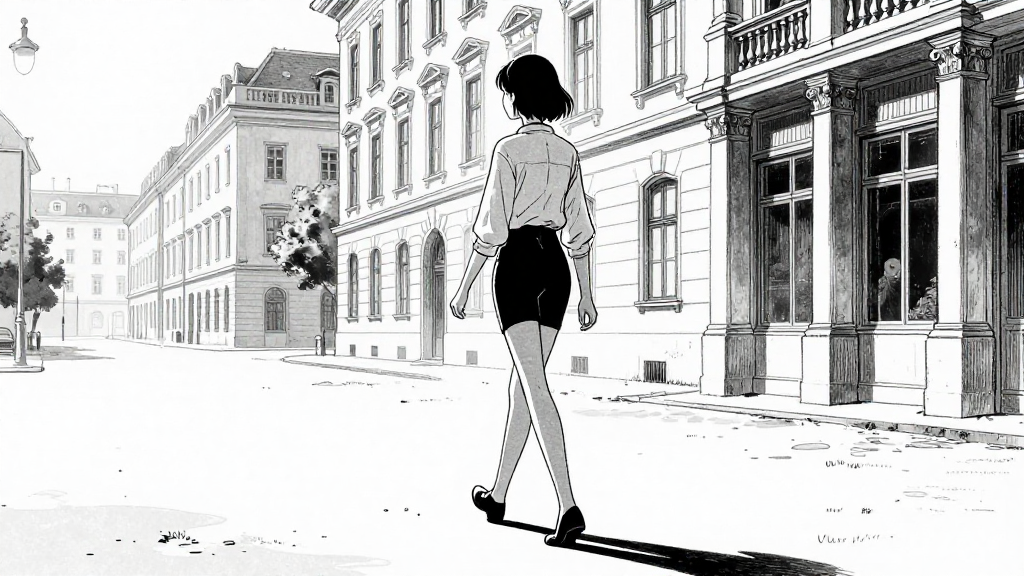 Elisabeth walks into the morning light, a new dawn breaking over Vienna.