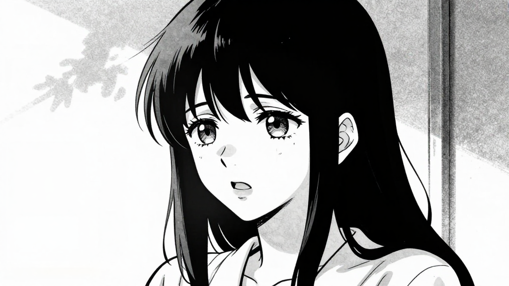 Katarina's face as she stares at the sunlight, her mouth slightly open.