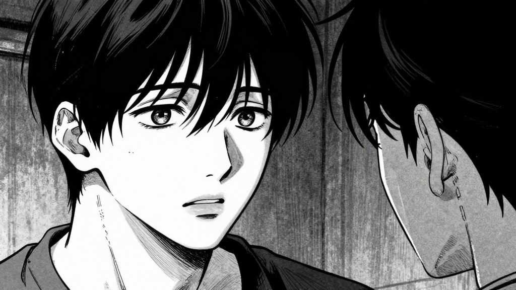 Min-jun’s face is pale with fear as he stares at Choi.