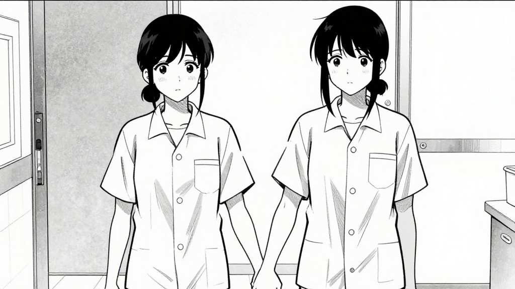 Margot stands beside Elena, holding her hand.