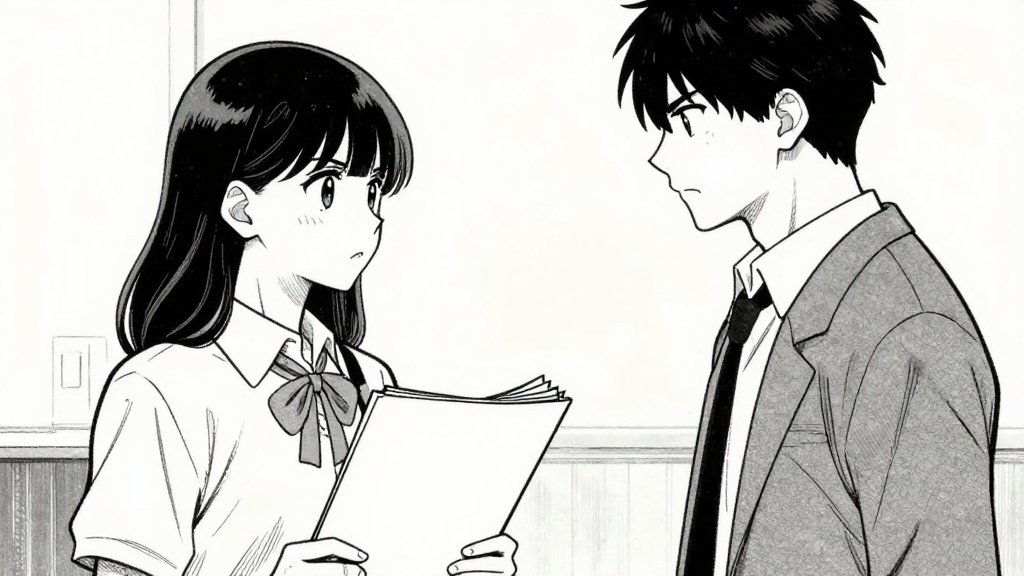 Amara and David face off, both tense, Amara holds a file.