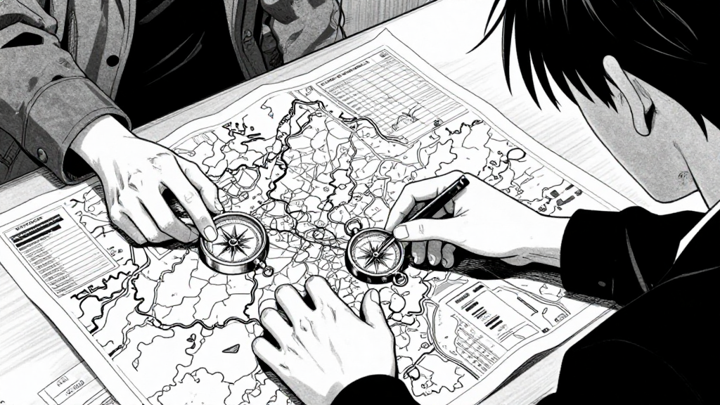 Elena spreads maps and data across the table, Mikhail’s hand resting on a sealed compass.