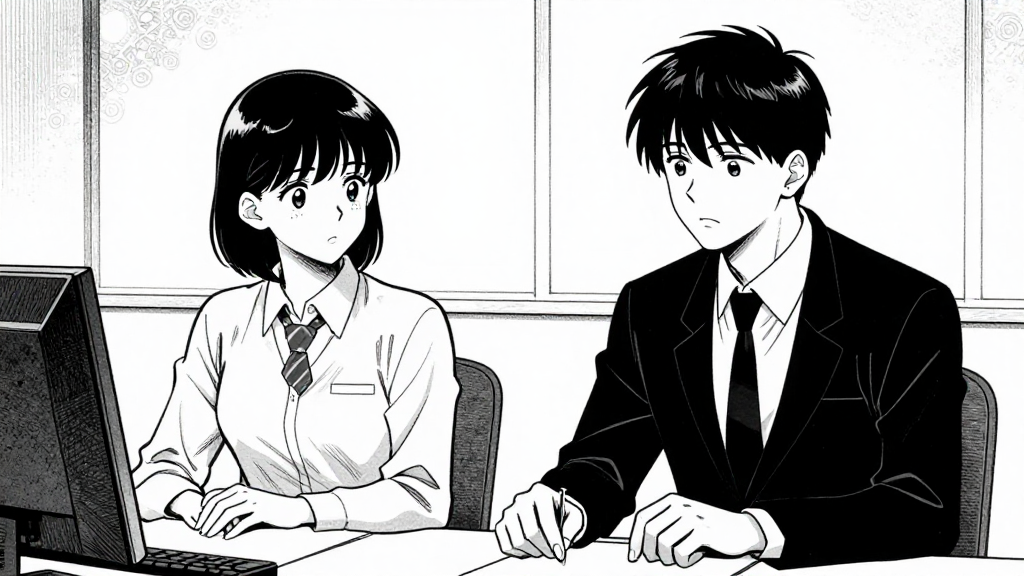 Maya and Harding discussing the tactical plan at the console.