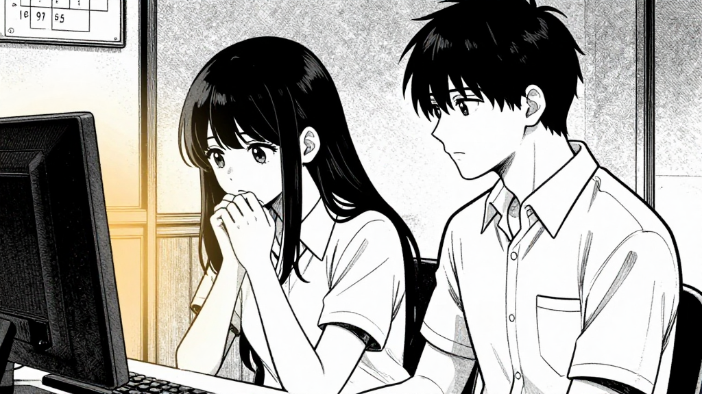 Elena and Marcus in the room, Marcus looking at Elena’s trembling hands.