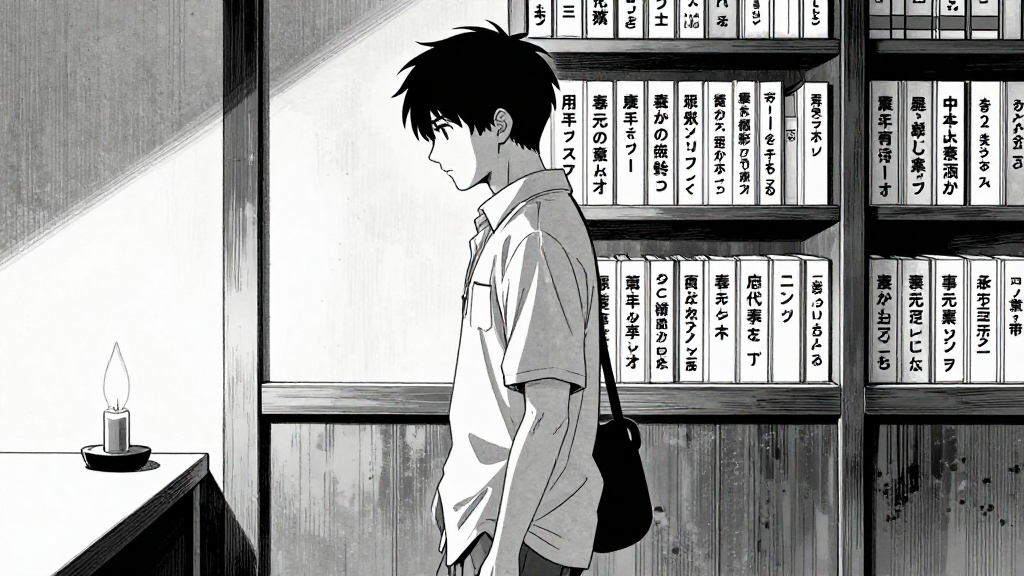Tetsuya walks slowly through the room, reading the names and cures in the ledgers.